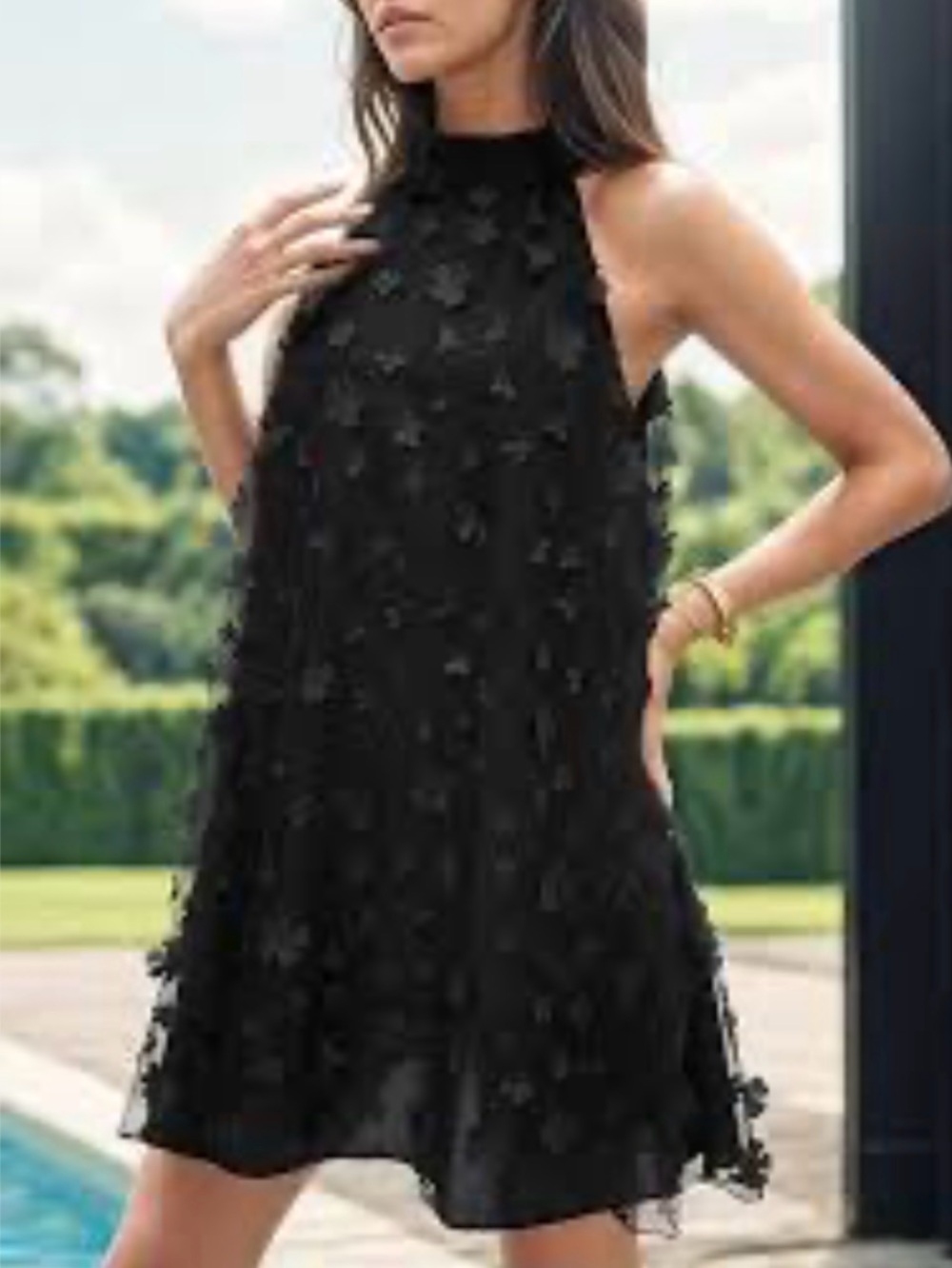 mi ami Black Embellished Mini Dress